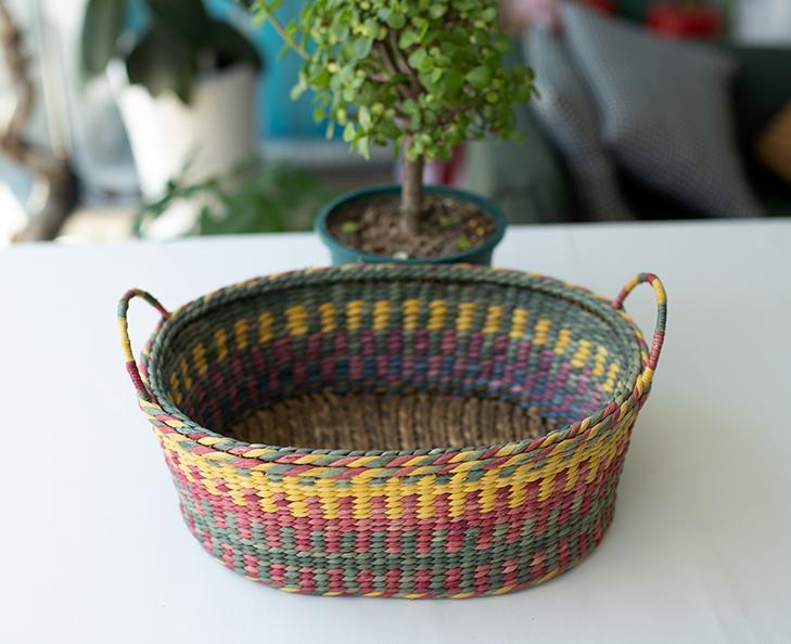 Grass-Woven Utility Crate